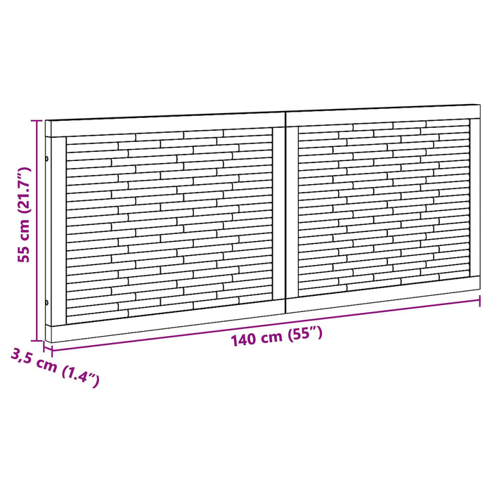 Tăblie cap Pe perete natural 140 cm Lemn solid de tec - WALTI WALTI
