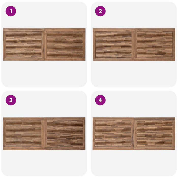 Tăblie cap Pe perete natural 140 cm Lemn solid de tec - WALTI WALTI