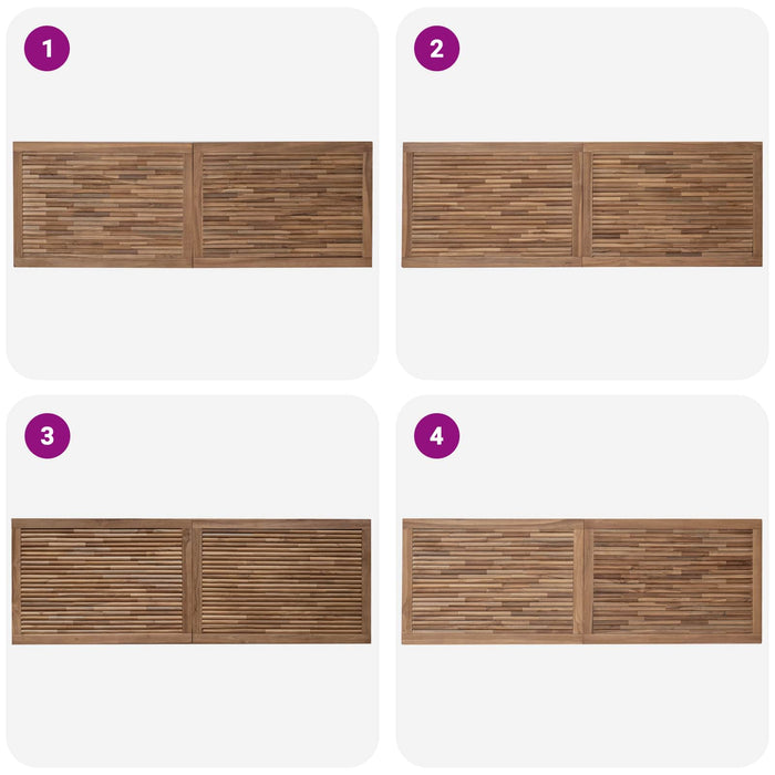 Tăblie cap Pe perete natural 160 cm Lemn solid de tec - WALTI WALTI