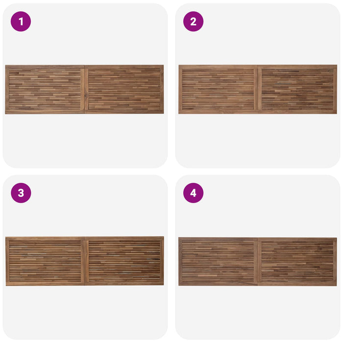 Tăblie cap Pe perete natural 180 cm Lemn solid de tec - WALTI WALTI