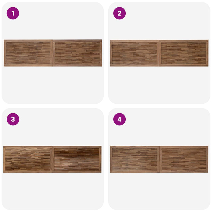 Tăblie cap Pe perete natural 200 cm Lemn solid de tec - WALTI WALTI