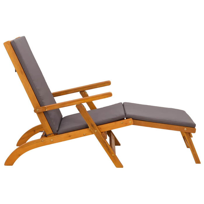 Șezlong pliabil și culisant 2 pcs Gri 55 x 146 x 91 cm WALTI