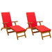 Șezlong pliabil și culisant 2 pcs Roșu 55 x 146 x 91 cm - WALTI WALTI