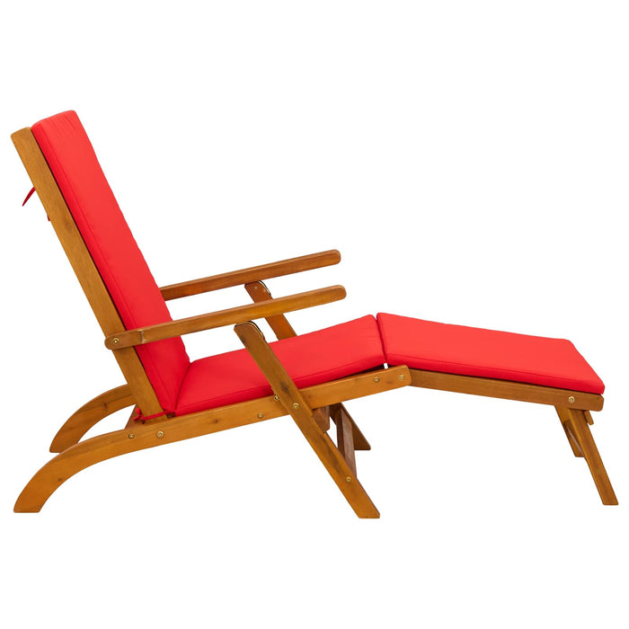Șezlong pliabil și culisant 2 pcs Roșu 55 x 146 x 91 cm - WALTI WALTI