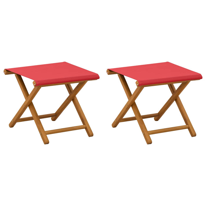 Scaun de plajă 2 pcs Lemn de eucalipt masiv Roșu WALTI
