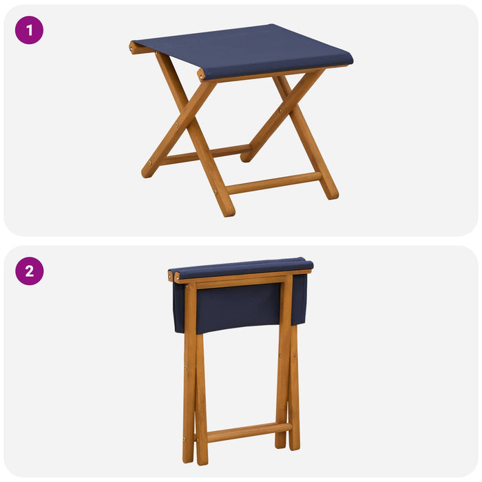 Scaun de plajă 2 pcs Lemn de eucalipt masiv albastru WALTI