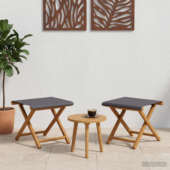 Scaun de plajă 2 pcs Lemn de eucalipt masiv Gri WALTI