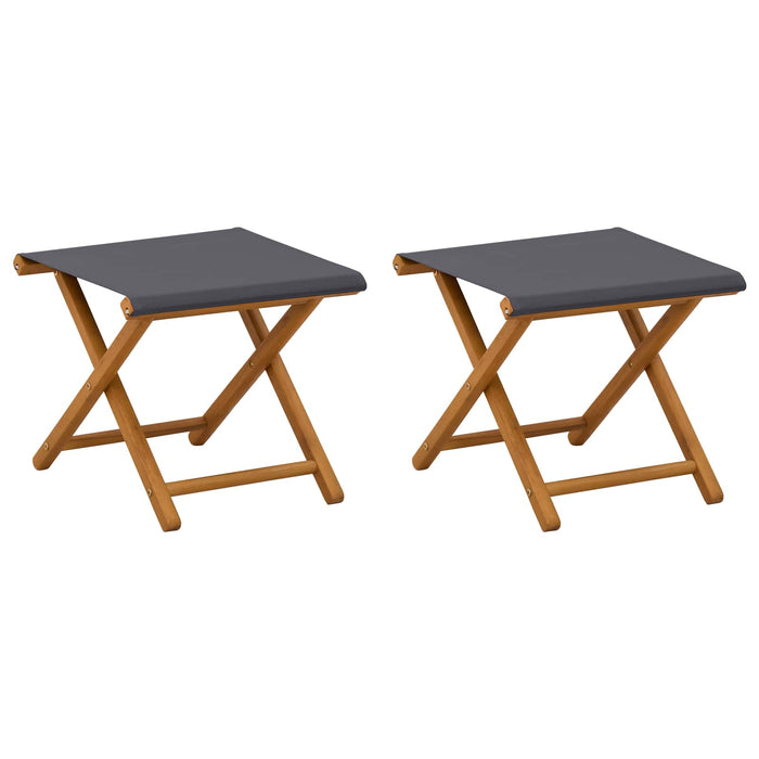 Scaun de plajă 2 pcs Lemn de eucalipt masiv Gri WALTI
