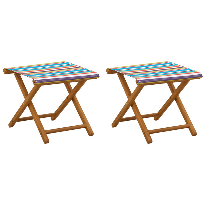 Scaun de plajă 2 pcs Lemn de eucalipt masiv Multicolour WALTI
