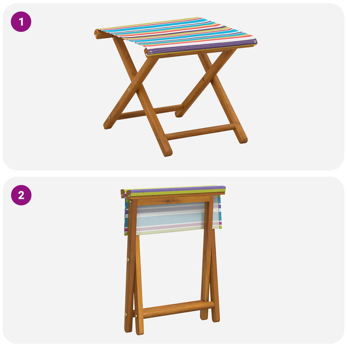 Scaun de plajă 2 pcs Lemn de eucalipt masiv Multicolour WALTI