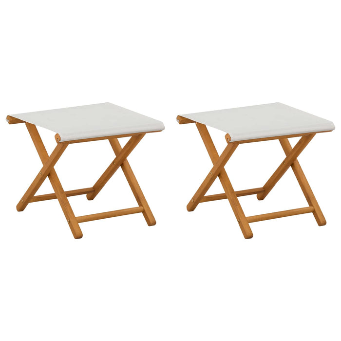 Scaun de plajă 2 pcs Lemn de eucalipt masiv Crem WALTI