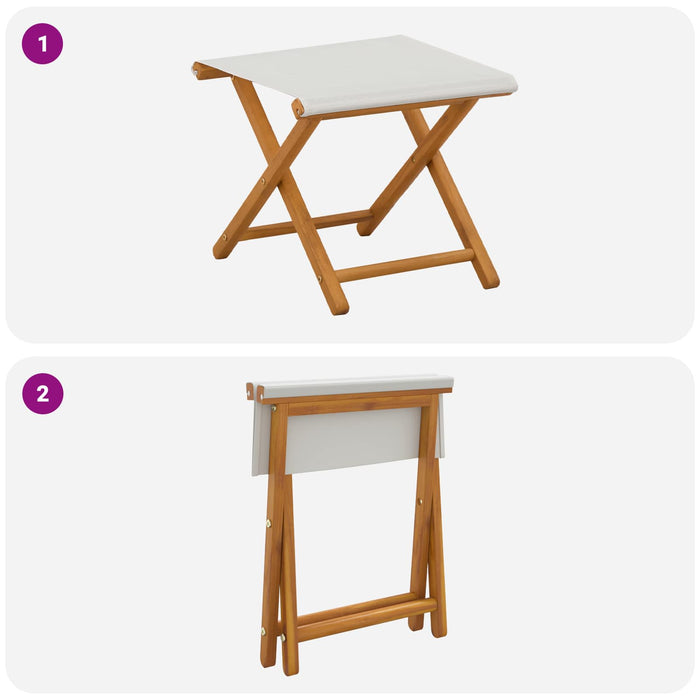 Scaun de plajă 2 pcs Lemn de eucalipt masiv Crem WALTI