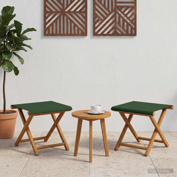 Scaun de plajă 2 pcs Lemn de eucalipt masiv Verde WALTI