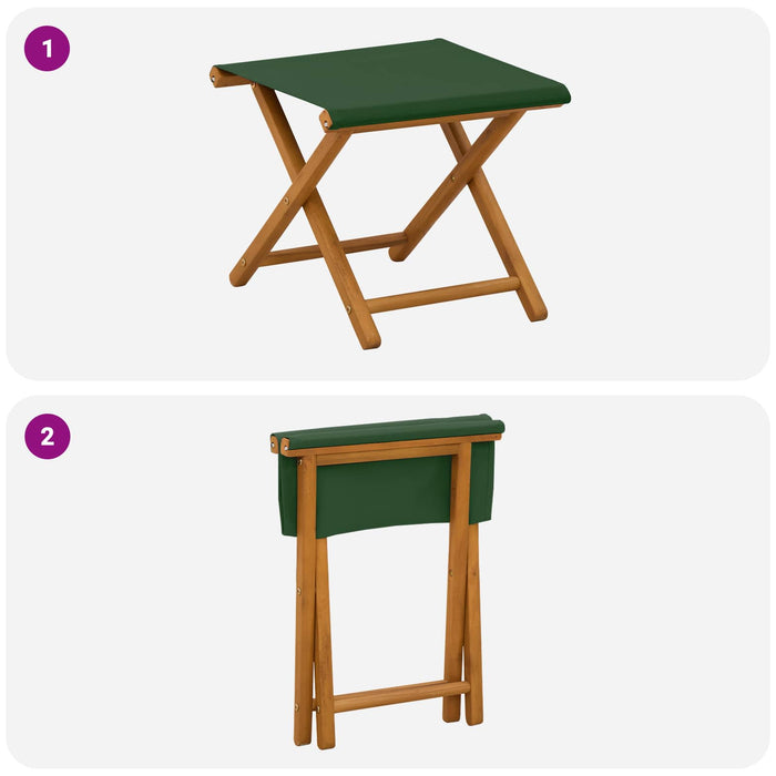 Scaun de plajă 2 pcs Lemn de eucalipt masiv Verde WALTI