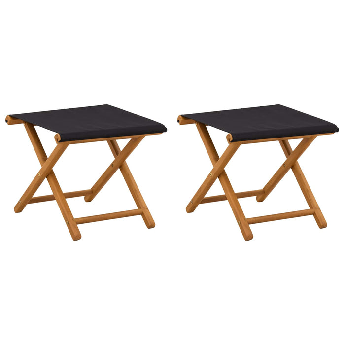 Scaun de plajă 2 pcs Lemn de eucalipt masiv Negru WALTI
