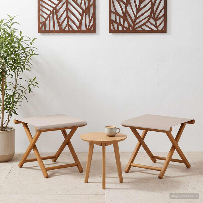 Scaun de plajă 2 pcs Lemn de eucalipt masiv Bej WALTI