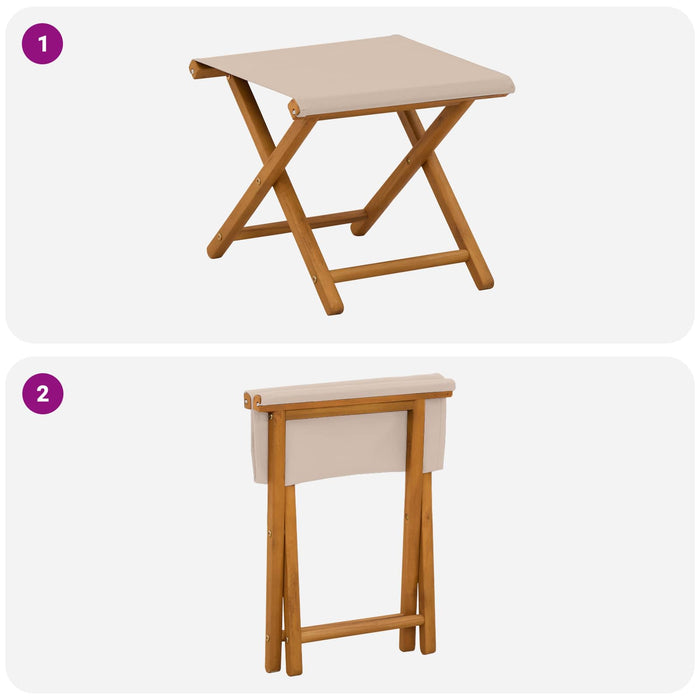 Scaun de plajă 2 pcs Lemn de eucalipt masiv Bej WALTI