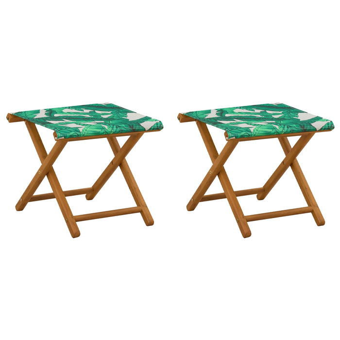Scaun de plajă 2 pcs Lemn de eucalipt masiv Model cu frunze WALTI
