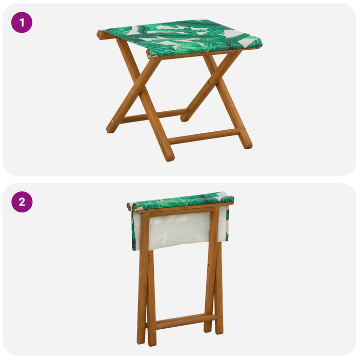 Scaun de plajă 2 pcs Lemn de eucalipt masiv Model cu frunze WALTI