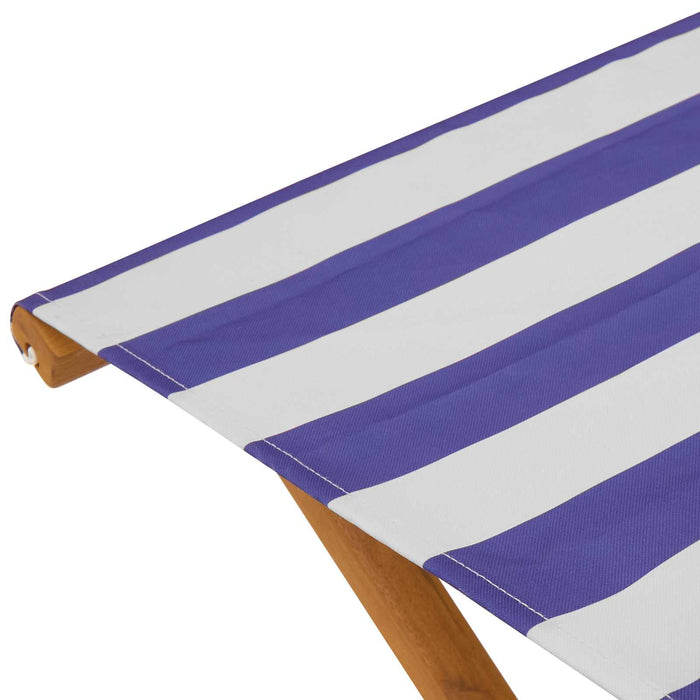 Scaun de plajă 2 pcs Lemn de eucalipt masiv Albastru și Alb - WALTI WALTI