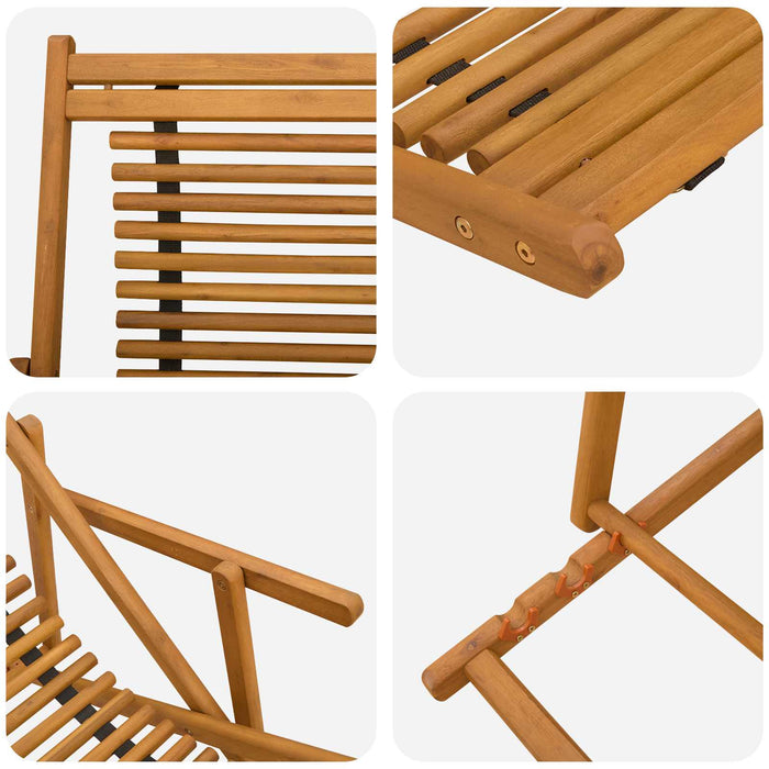 Scaun de plajă 3 Poziție Lemn de eucalipt masiv natural WALTI
