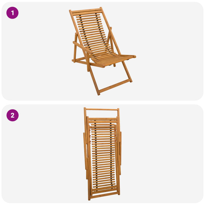 Scaun de plajă 3 Poziție Lemn de eucalipt masiv natural WALTI