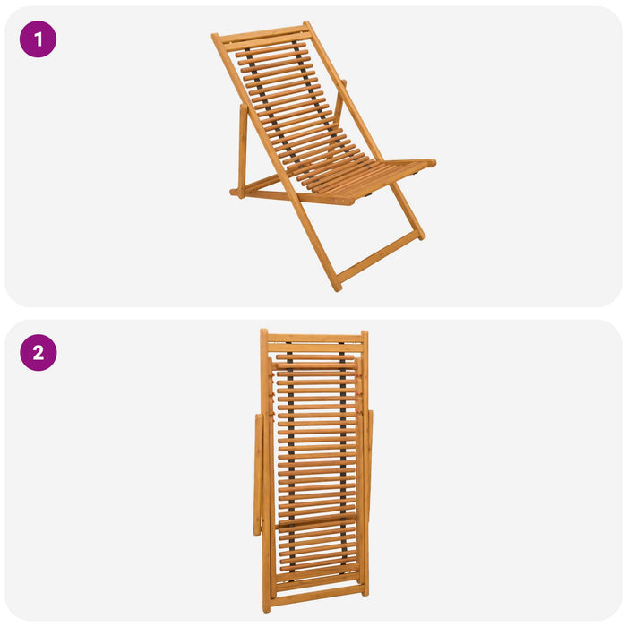 Scaun de plajă 3 Poziție Lemn de eucalipt masiv natural WALTI