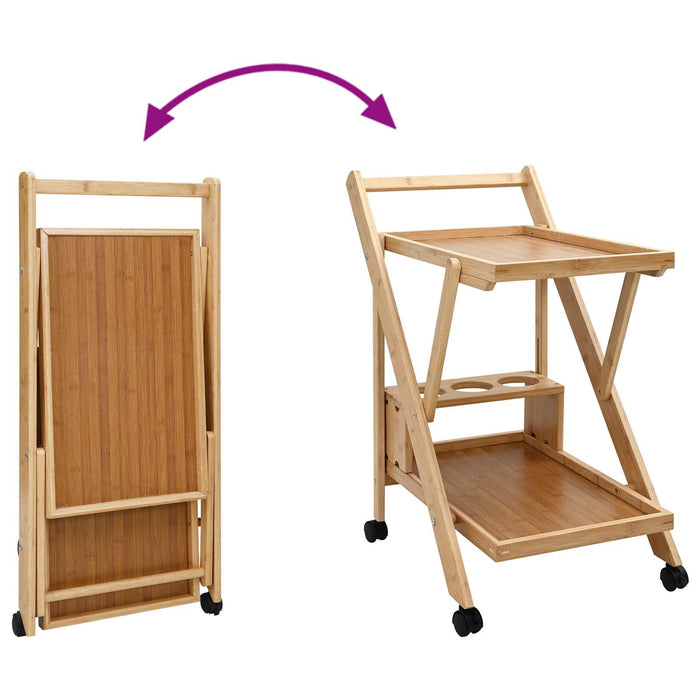 Cărucior de bucătărie cu roți Maro deschis 65 x 40,5 x 76,5 cm - WALTI WALTI