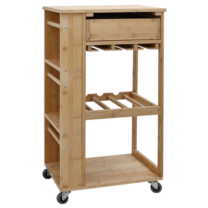 Cărucior de bucătărie cu roți natural 47,5 x 36 x 83 cm Bambus - WALTI WALTI