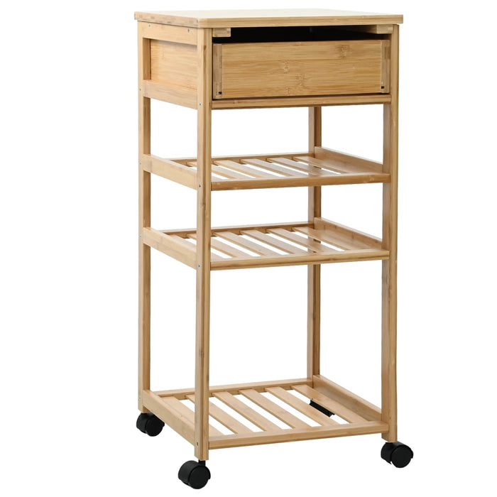 Cărucior de bucătărie cu roți natural 37 x 36 x 80 cm Bambus - WALTI WALTI