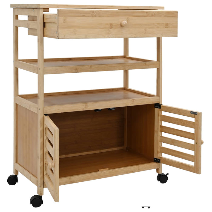 Cărucior de bucătărie cu roți natural 59,5 x 36 x 82 cm Bambus - WALTI WALTI