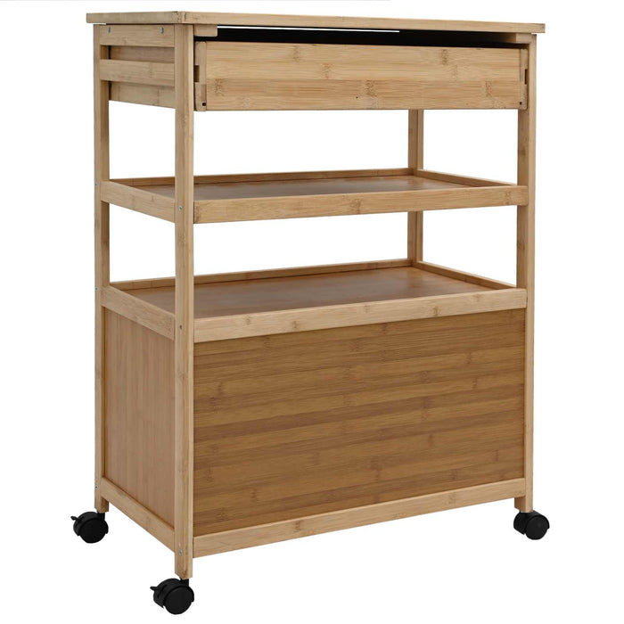 Cărucior de bucătărie cu roți natural 59,5 x 36 x 82 cm Bambus - WALTI WALTI