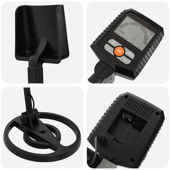 Detector de metal cu ecran LCD 3 modele 19 cm bobină Negru WALTI
