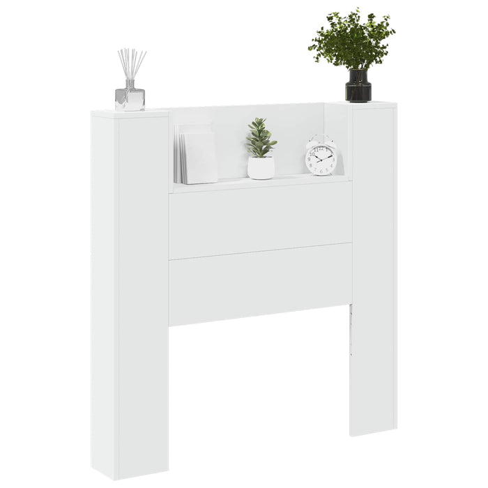 Tăblie cap cu raft Alb 100 x 16,5 x 103,5 cm Lemn compozit - WALTI WALTI