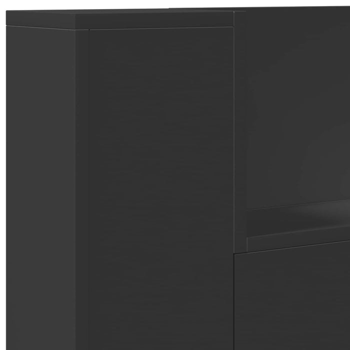 Tăblie cap cu raft Negru 100 x 16,5 x 103,5 cm Lemn compozit - WALTI WALTI