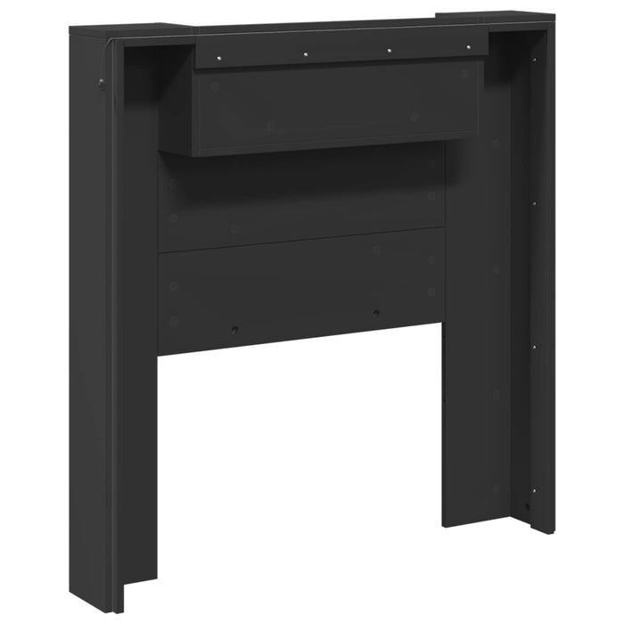 Tăblie cap cu raft Negru 100 x 16,5 x 103,5 cm Lemn compozit - WALTI WALTI