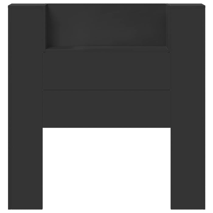 Tăblie cap cu raft Negru 100 x 16,5 x 103,5 cm Lemn compozit - WALTI WALTI