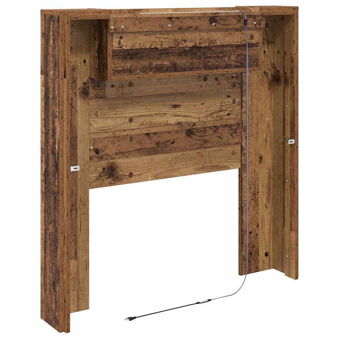Tăblie cap cu raft Lemn vechi 100 x 15 x 103,5 cm Lemn compozit - WALTI WALTI