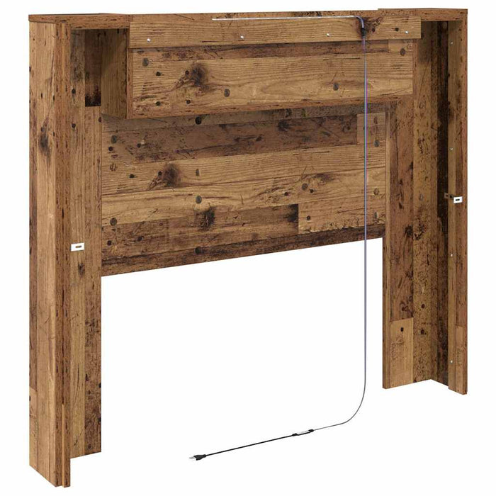 Tăblie cap cu raft Lemn vechi 120 x 15 x 103,5 cm Lemn compozit - WALTI WALTI