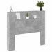 Tăblie cap Gri din beton 120 x 16,5 x 103,5 cm Lemn compozit - WALTI WALTI