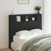 Tăblie cap cu raft Negru 120 x 16,5 x 103,5 cm Lemn compozit - WALTI WALTI
