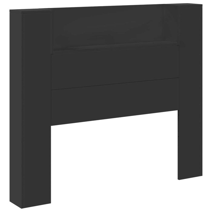 Tăblie cap cu raft Negru 120 x 16,5 x 103,5 cm Lemn compozit - WALTI WALTI