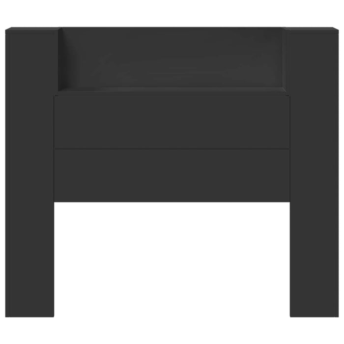 Tăblie cap cu raft Negru 120 x 16,5 x 103,5 cm Lemn compozit - WALTI WALTI