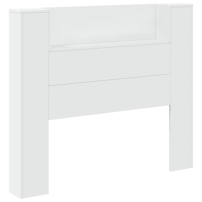 Tăblie cap cu raft Alb 120 x 16,5 x 103,5 cm Lemn compozit - WALTI WALTI