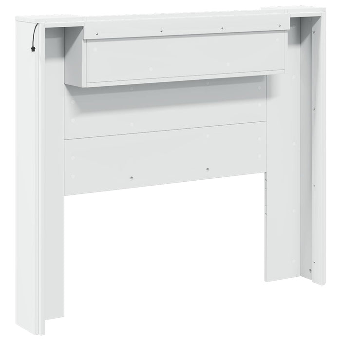 Tăblie cap cu raft Alb 120 x 16,5 x 103,5 cm Lemn compozit - WALTI WALTI