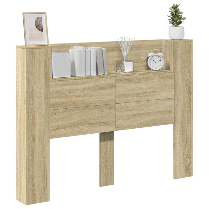 Tăblie cap Stejar Sonoma 140 x 16,5 x 103,5 cm Lemn compozit - WALTI WALTI