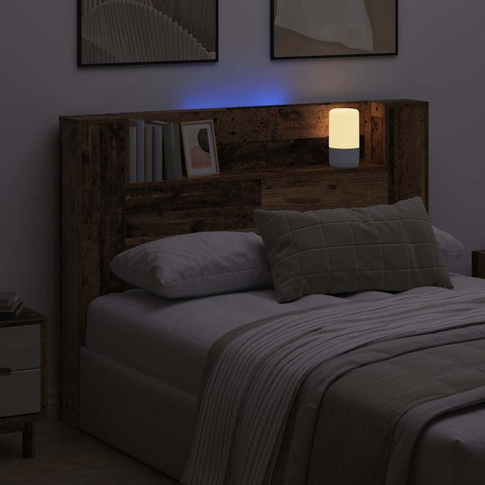 Tăblie cap cu raft Lemn vechi 140 x 17 x 104,5 cm Lemn compozit - WALTI WALTI