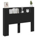 Tăblie cap cu raft Negru 140 x 16,5 x 103,5 cm Lemn compozit - WALTI WALTI