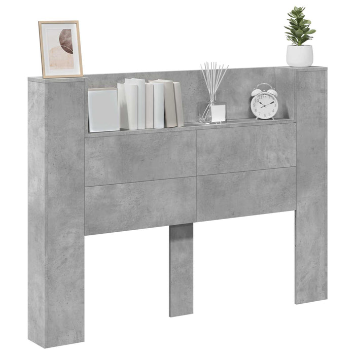 Tăblie cap Gri din beton 140 x 16,5 x 103,5 cm Lemn compozit - WALTI WALTI