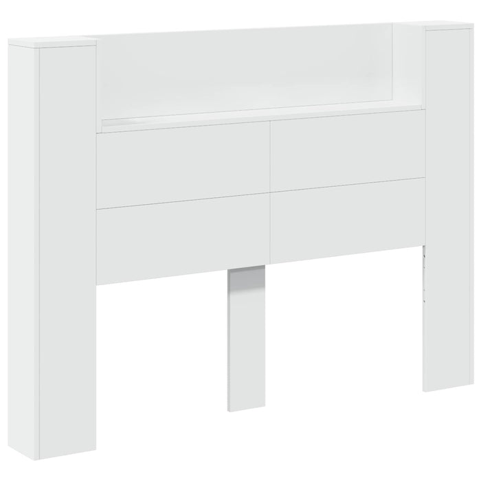 Tăblie cap cu raft Alb 140 x 16,5 x 103,5 cm Lemn compozit - WALTI WALTI